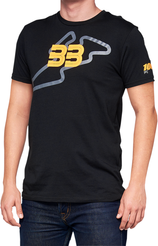 100% BB33 Track T-Shirt - Black - XL BB-32141-001-13 - Howling Moto