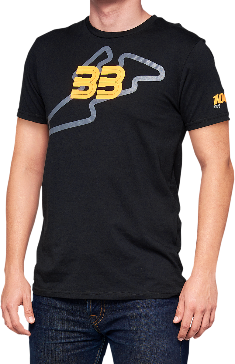 100% BB33 Track T-Shirt - Black - 2XL BB-32141-001-14 - Howling Moto