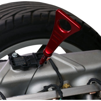 Bill's Exhausts SHOW CHROME Oil Dipstick for Slingshot 44-108R, chrome finish, with measurement markings visible.