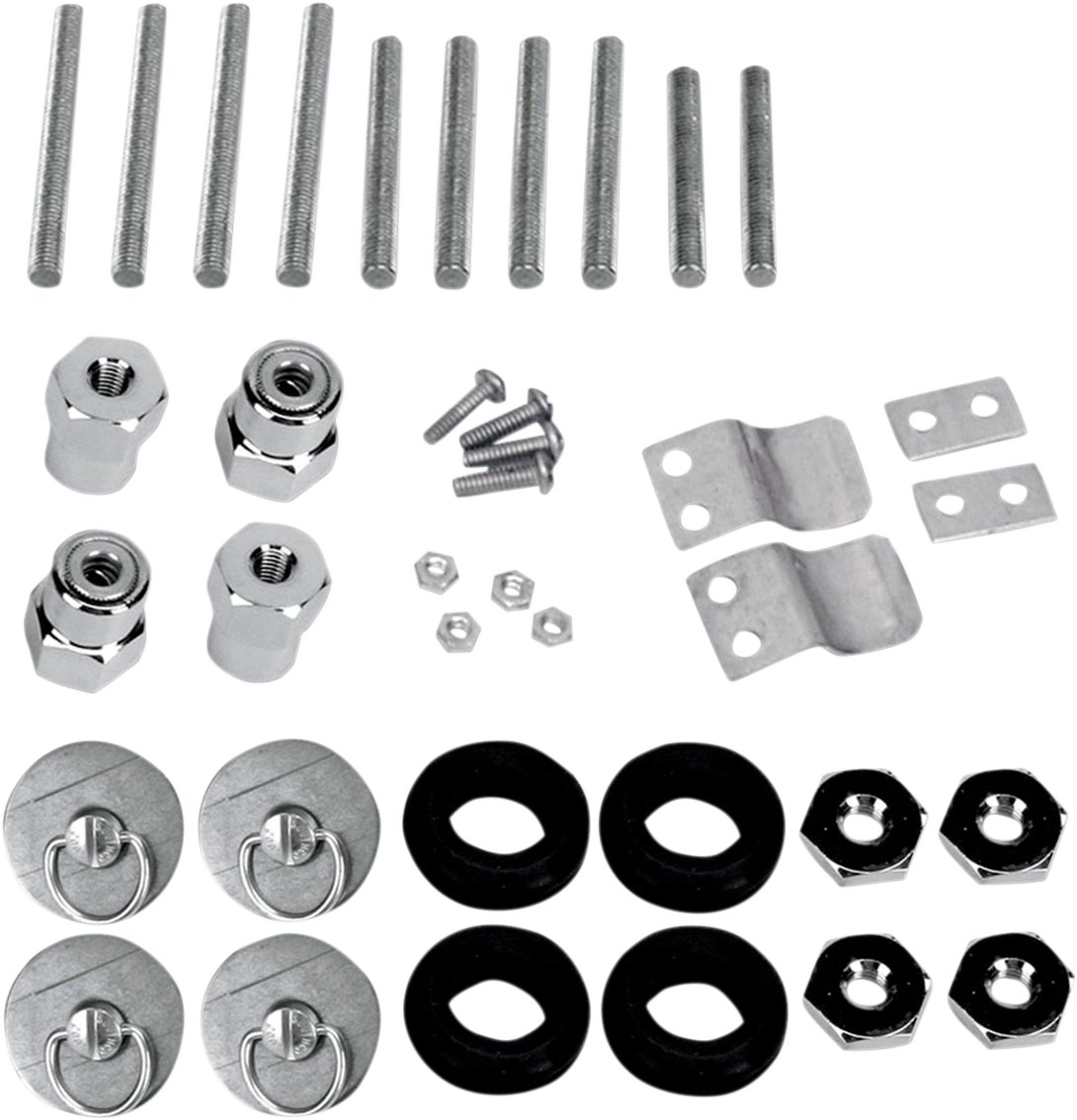Bill's Exhausts Saddlemens docking post kit 3501-0337 for motorcycle seats, showing the metal docking post and mounting hardware.