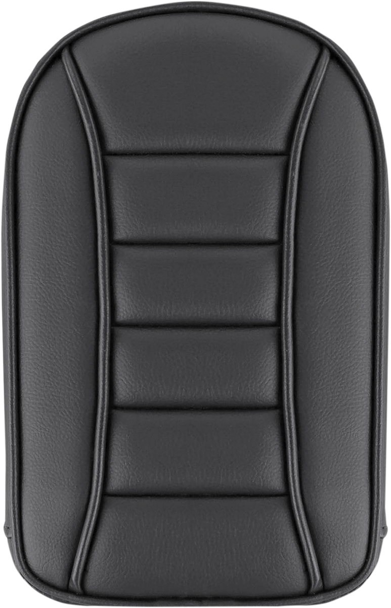 Black SADDLEMEN Hog Killers sissy bar pad with gravestone design, designed for motorcycle seats, by Bill's Exhausts.