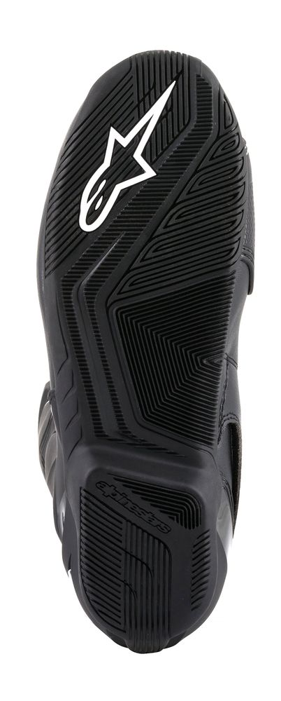 Black Alpinestars SMX-6 v2 vented motorcycle boots in size US 10.5 / EU 45, showing the textured exterior and secure ankle closures.