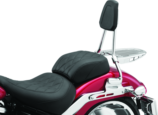 Chrome Kuryakyn luggage rack sissy bar for Harley-Davidson sissy bars, part #6580, with sleek metal design and mounting hardware.