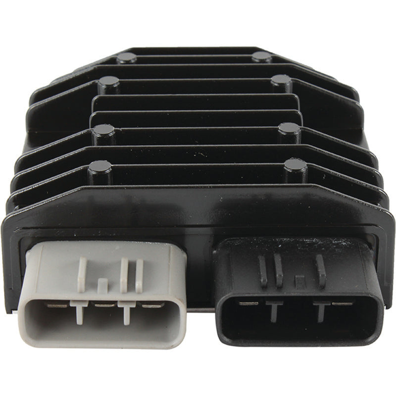 QuadBoss voltage regulator for Kawasaki KRF800 Teryx 2014-2018, showing the compact electrical component for ATV power regulation.