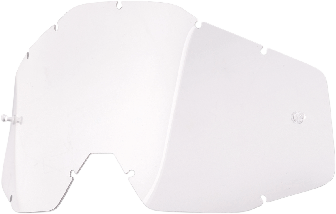 Clear 100% Strata Mini Lens by Bill's Exhausts, showing the compact, transparent lens with detailed edges and branding markings.