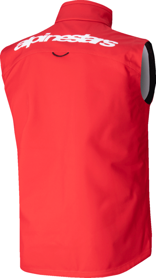 Alpinestars Techstar Softshell Vest in red, 3XL, windproof and lightweight outer layer designed for outdoor activities.