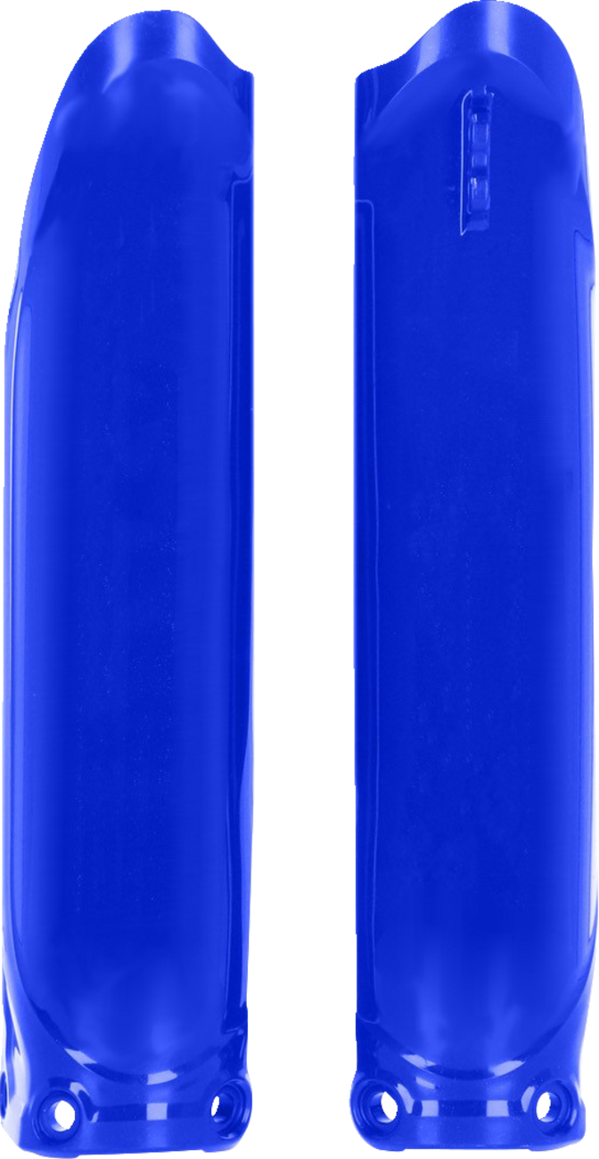 Blue ACERBIS lower fork cover for Yamaha YZ 450F 2023 bike, designed to protect and enhance the motorcycle's front suspension.