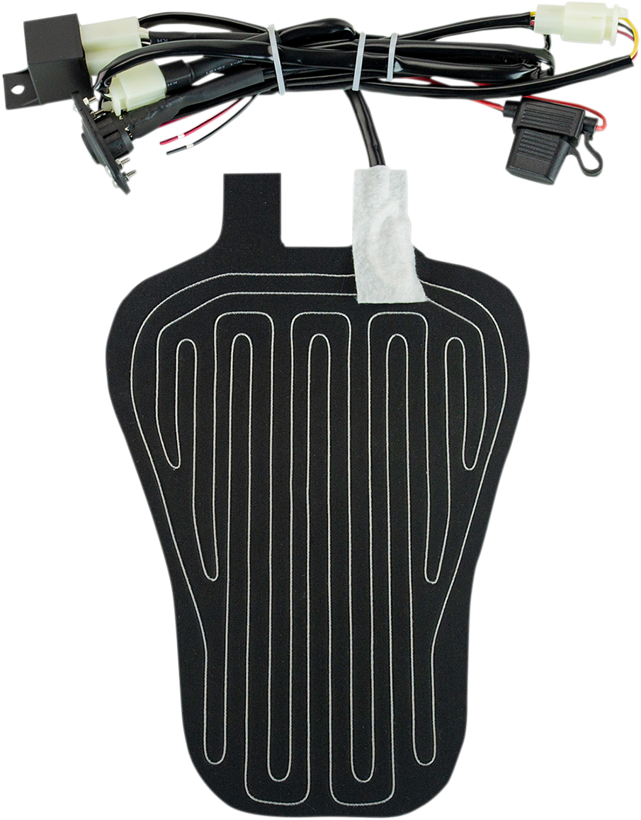 Bill's Exhausts SADDLEMEN seat heater cushion in medium size, designed for comfortable heated motorcycle or vehicle seats.
