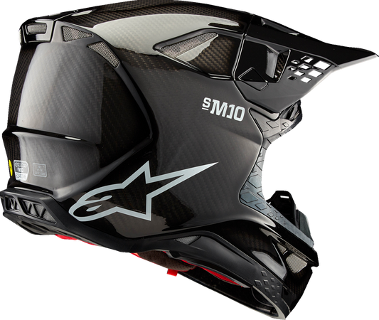 ALPINESTARS Supertech M10 Helmet - Solid - MIPS® - Gloss Black Carbon - Large 8300323-1188-L - Howling Moto