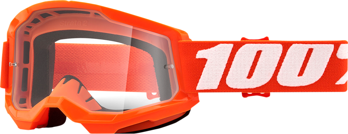 100% Strata 2 Goggles - Orange - Clear 50027-00005 - Howling Moto