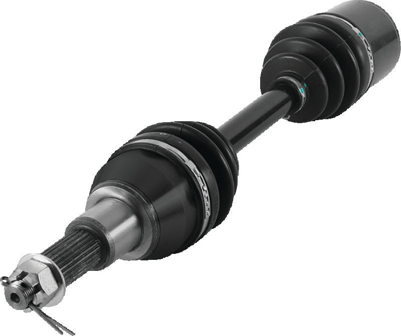 QuadBoss Polaris Diesel 455 rear left side rugged axle for ATV, showing the sturdy metal construction and mounting points.
