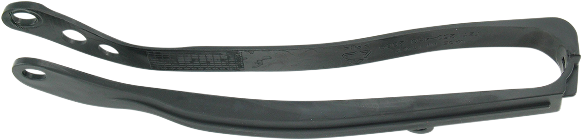 Black Acerbis chain slider for Yamaha motorcycles, body view showing the durable, molded plastic component with mounting points.