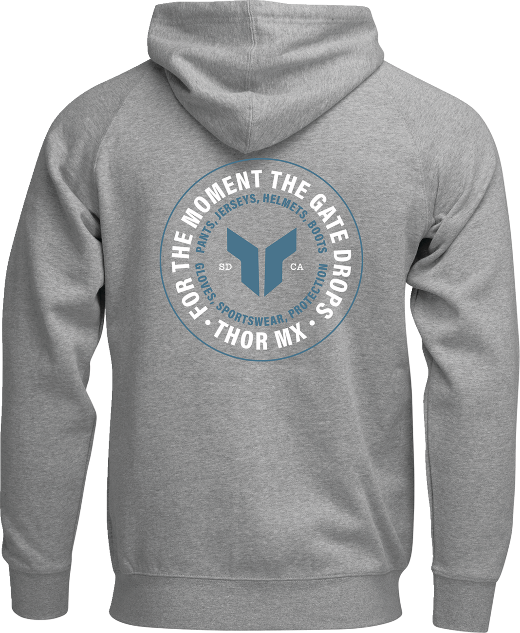 Heather gray THOR Badge Zip-Up Hoodie in XL, featuring a front zip and branded badge detail.