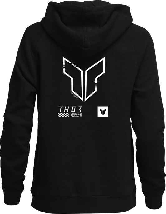 THOR, THOR Women's Trax Pullover Hoodie, Black, Medium – Part Number 3051-1236