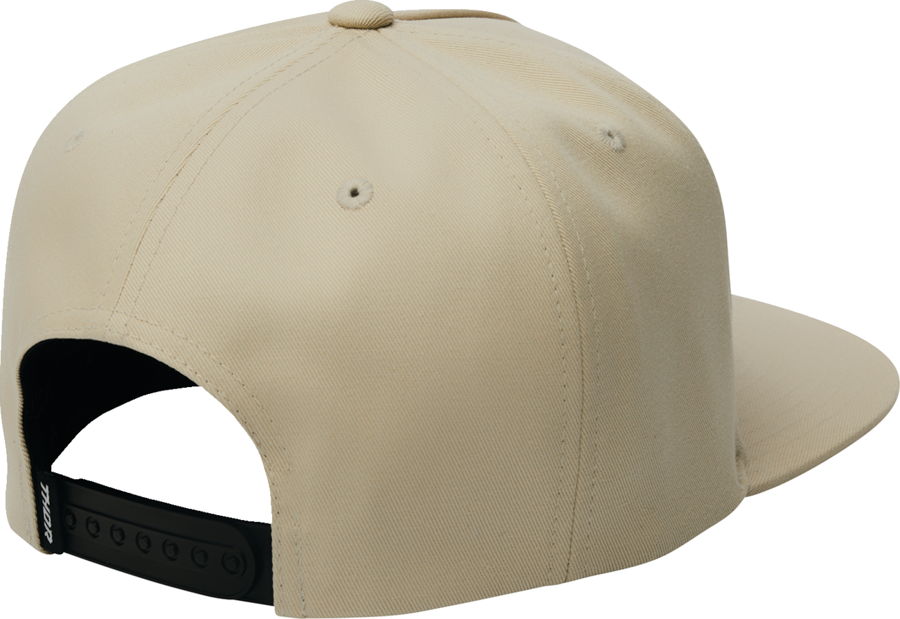 THOR Rogue hat in sand color with 3D direct inject Thor logo, casual sports cap with curved brim and adjustable strap.