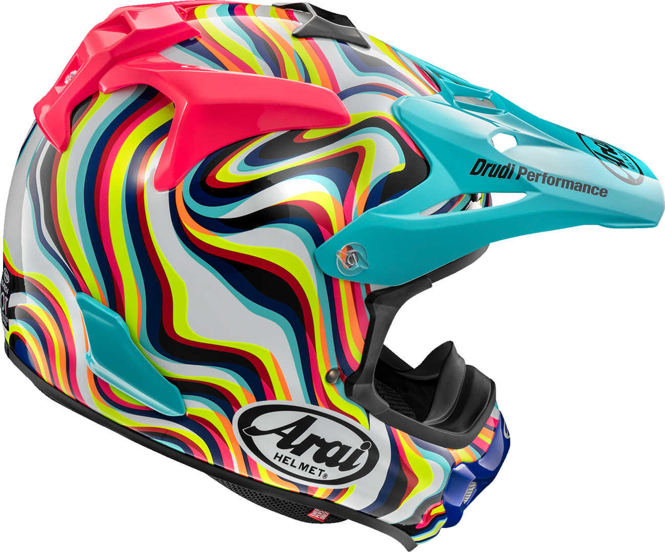 ARAÍ HELMETS VX-Pro4 Stream Pink motorcycle helmet in medium size with visor and aerodynamic design.