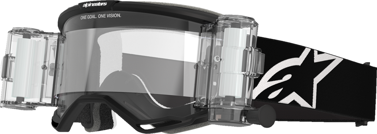 ALPINESTARS GOGGLES, Alpinestars GOGGLES Vision 5 Roll-Off Goggle with Clear Lens and Anti-Fog Polycarbonate Lens – Black