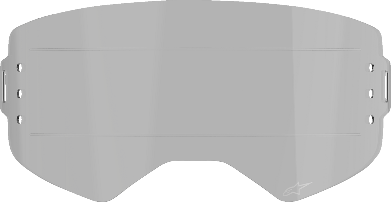 Alpinestars GOGGLES Supertech roll-off goggles with smoke lens, featuring adjustable strap and clear lens view for motocross riding.