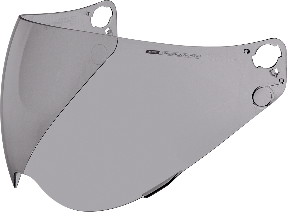 Bill's Exhausts ICON Variant™ Optics™ Shield in light smoke, showing tinted helmet visor with sleek design and reflective finish.