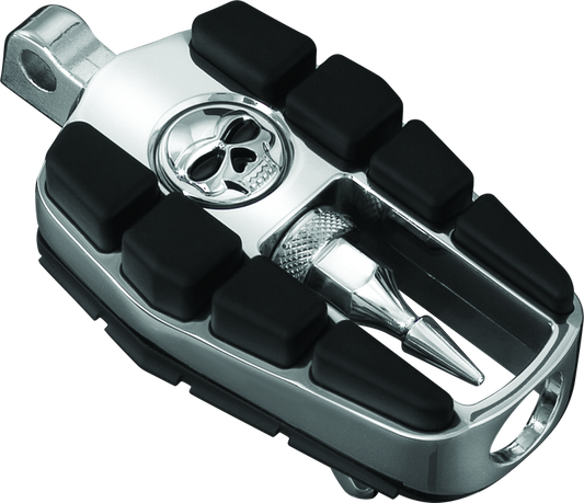 Kuryakyn Zombie Pegs with male mount in chrome for motorcycles, featuring a stylish and durable foot peg design.
