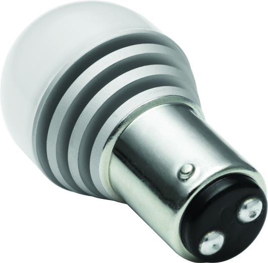 Kuryakyn Two Circuit Amber LED 1157 bulb for powersports vehicles showing the LED design and amber color on a white background.