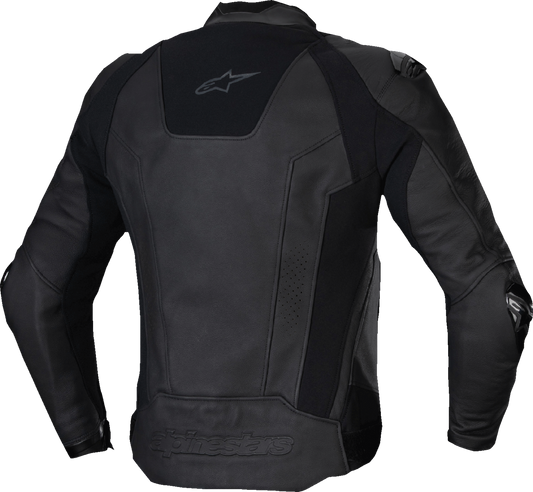 ALPINESTARS, Alpinestars Missile v3 Leather Motorcycle Jacket – Black/Black, US 48 / EU 58 (Part #3100125-1100-58)