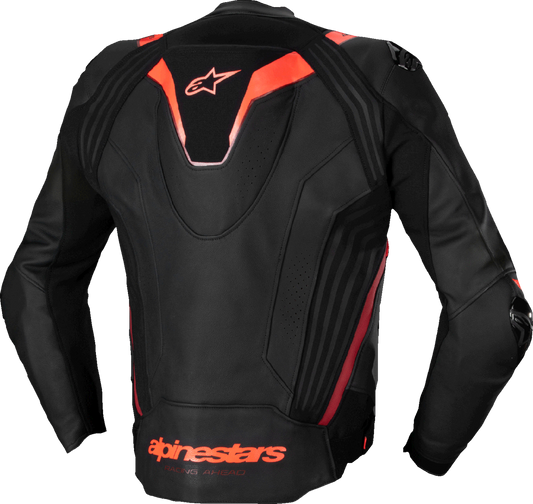 ALPINESTARS, Alpinestars Missile v3 Ignition Leather Jacket - Black/Red Fluo/Dark Red, US 48 / EU 58 - Performance Racing Sport Jacket