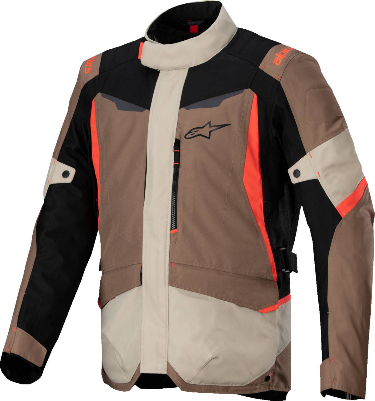 Alpinestars ST-1 WP waterproof touring motorcycle jacket in XL, shown in black with reflective details and multiple pockets.