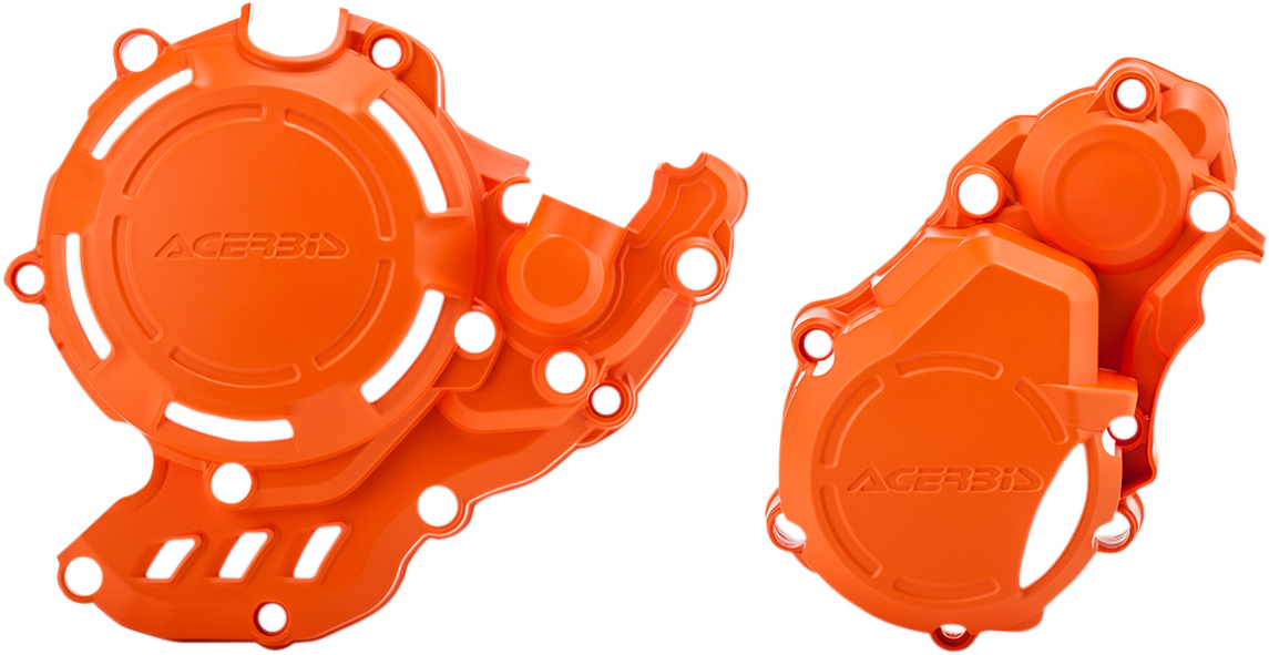 Orange ACERBIS X-Power Cover Kit for KTM and Husqvarna motorcycles, body protection component by Bill's Exhausts.