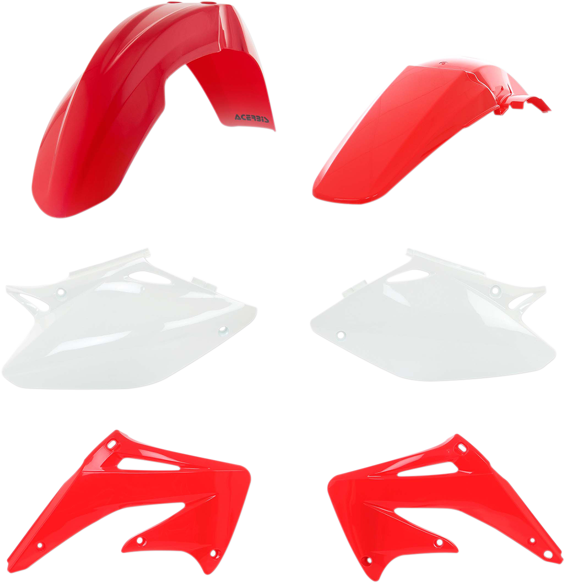 ACERBIS standard replacement body kit for motorcycles, showing assembled OEM body panels in black with detailed surface finish.