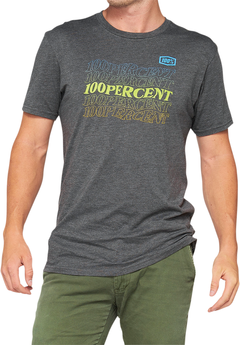 Bill's Exhausts 100% Silva Heather Charcoal T-Shirt, small size, soft cotton fabric with printed logo design.