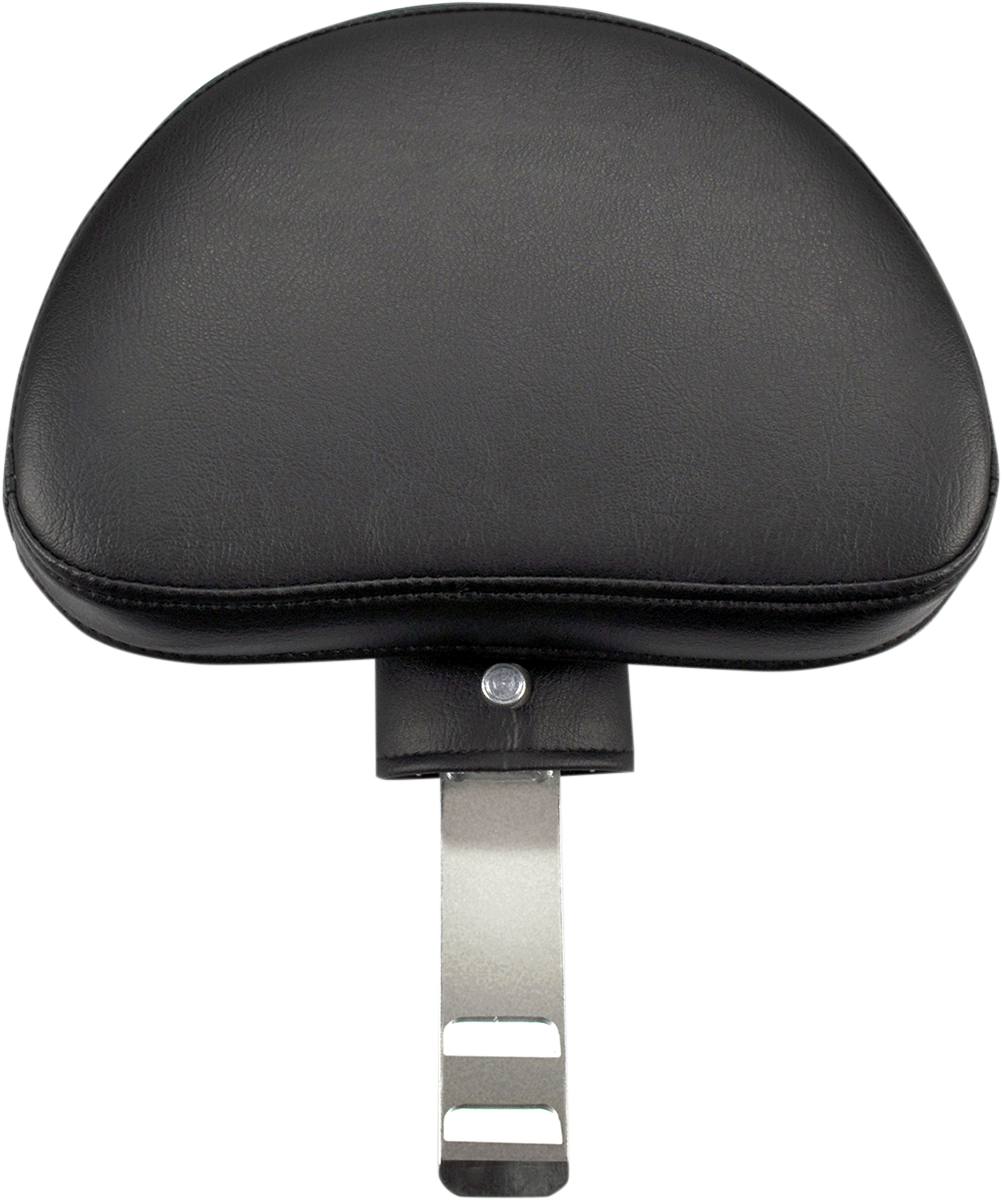 SADDLEMEN Renegade Backrest seat by Bill's Exhausts, black leather motorcycle seat with contour design and mounting hardware.