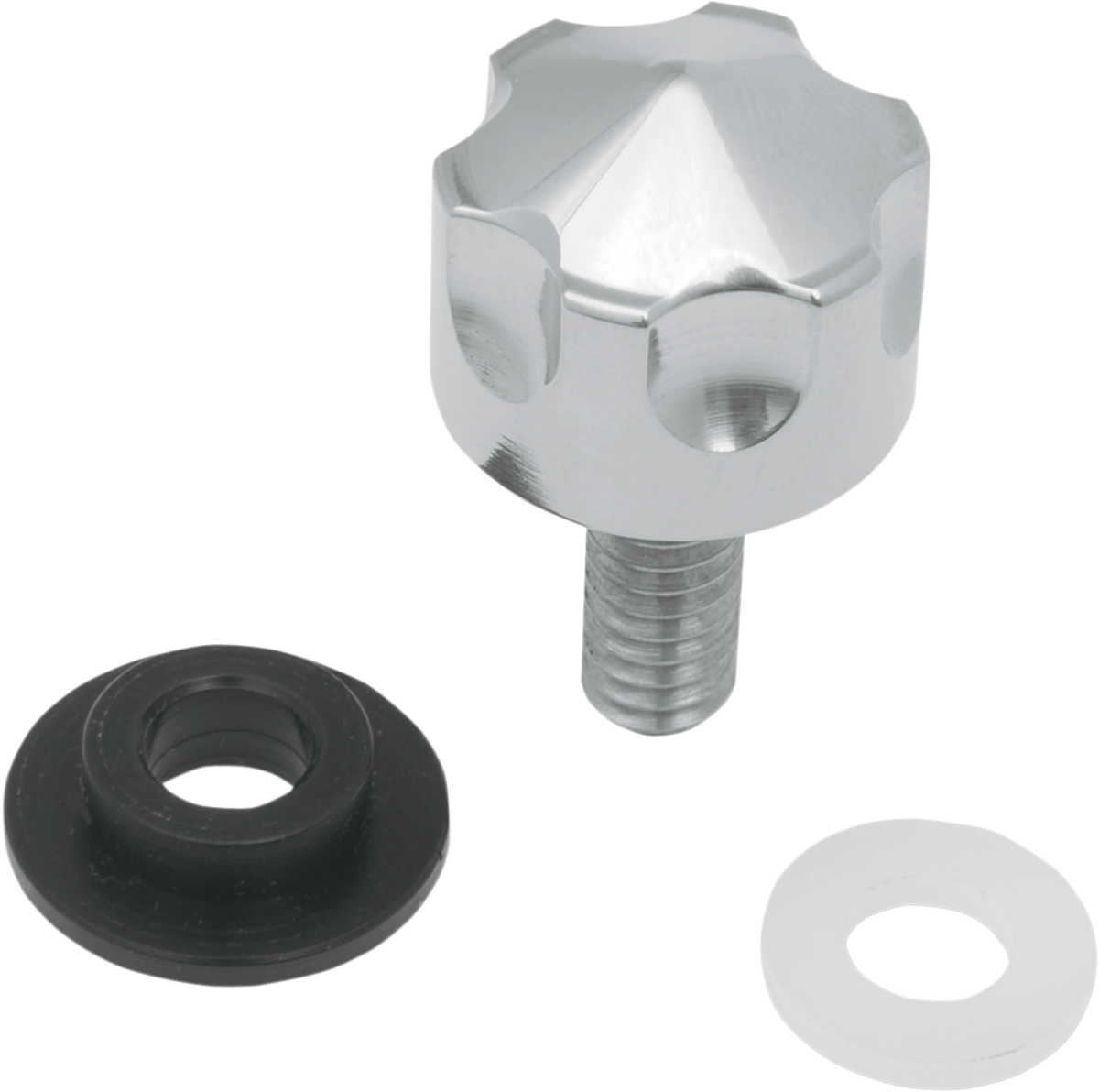 Stainless steel seat mount knob for Drag Specialties Seats on Harley FL models 2000-2022, part #0820-0035.