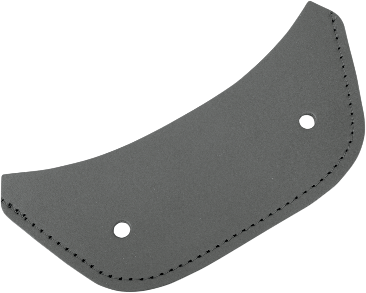 Leather Fender Chap from Drag Specialties Seats for solo-style rear fender conversion, shown on a motorcycle rear fender.