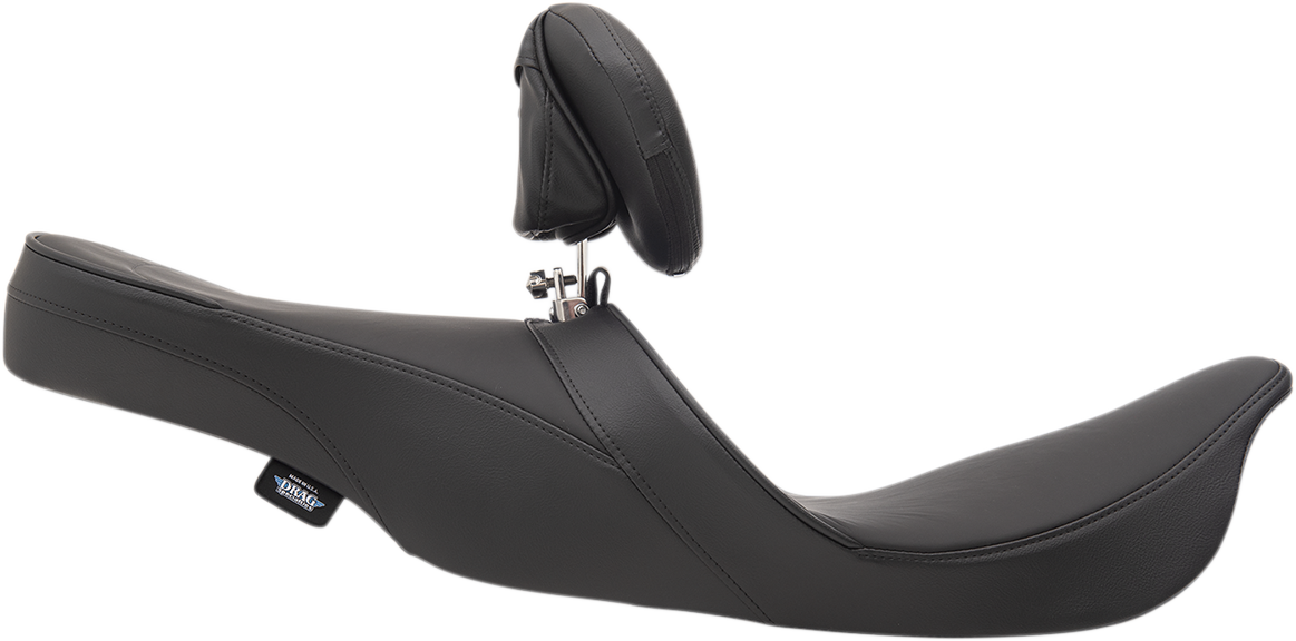 DRAG SPECIALTIES SEATS EZ Glide II large backrest with solar reflective leather for motorcycle comfort and style.
