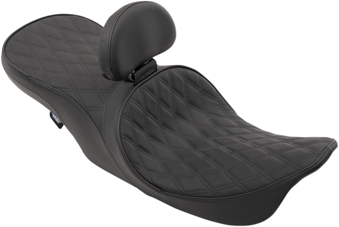 DRAG SPECIALTIES SEATS EZ Glide II small backrest with solar reflective leather, designed for motorcycle seats.