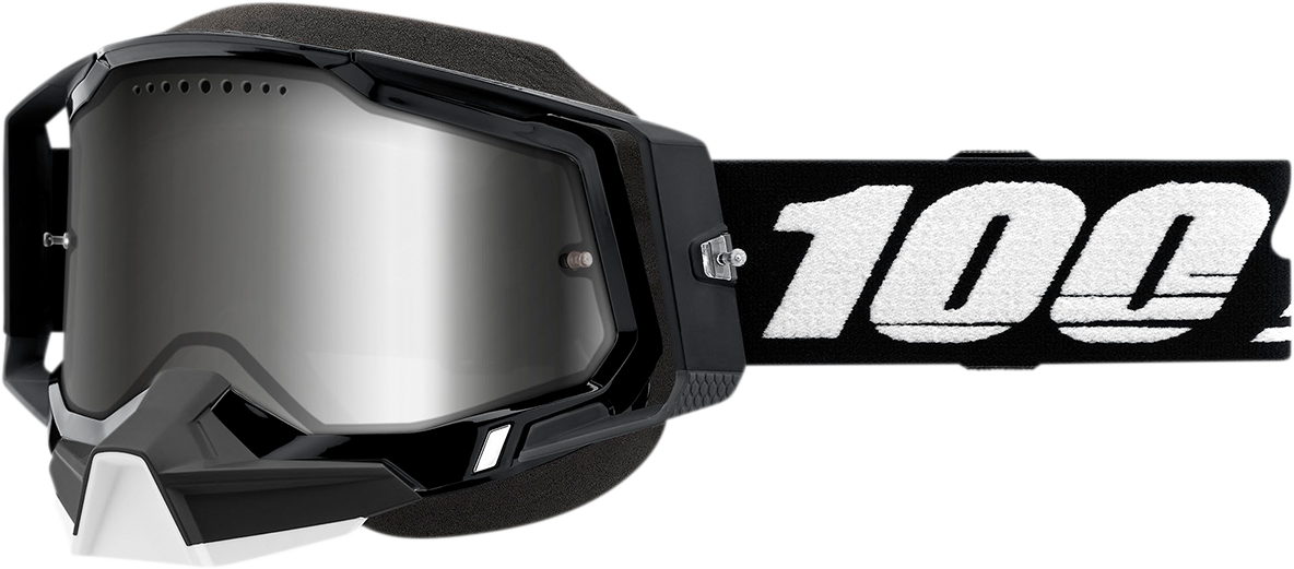100% Racecraft 2 Snow Goggles - Black - Silver Mirror 50012-00001 - Howling Moto