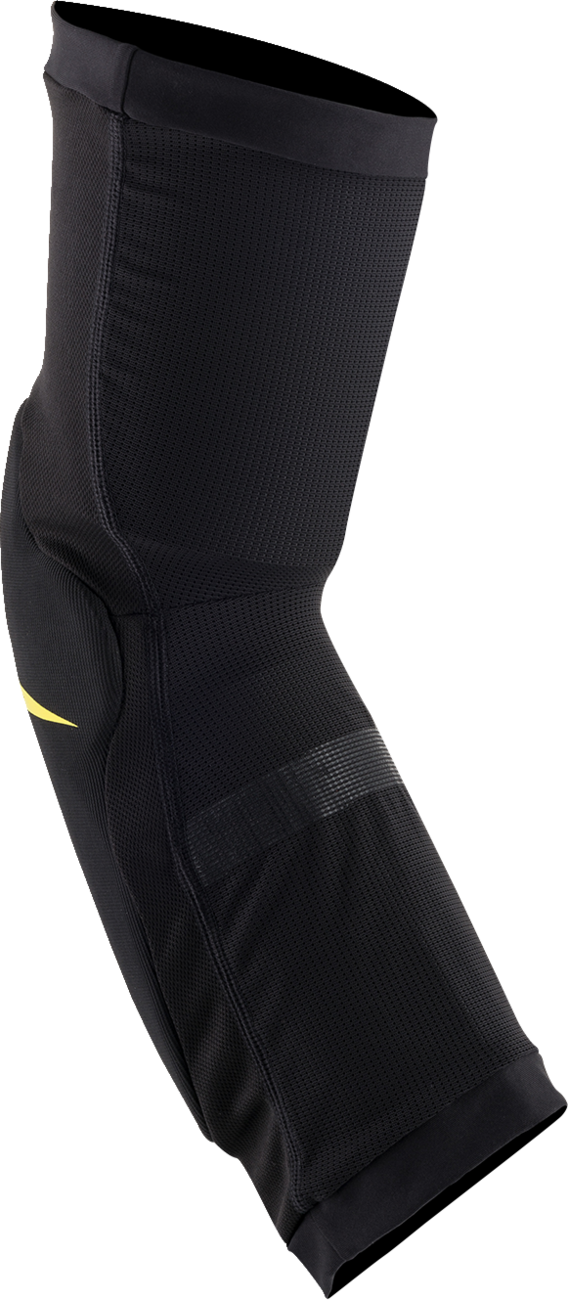 Alpinestars Paragon Plus Knee Guards in black, 2XL size, protective motorcycle gear with adjustable straps and impact-resistant padding.