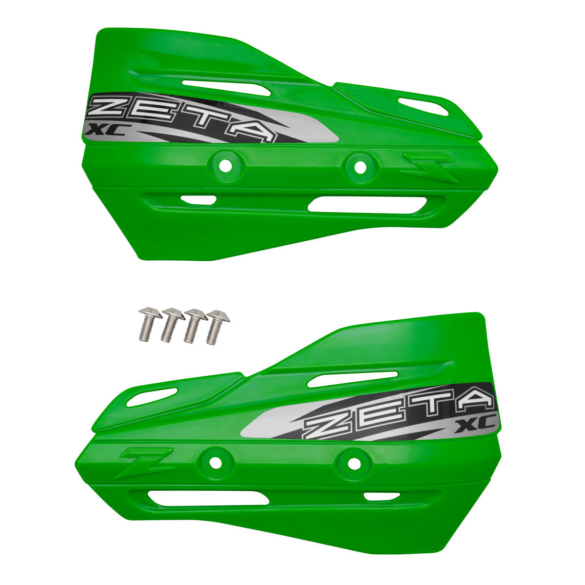 ZETA ZETA XC Protector Handguard Shields in green, motorcycle accessory with durable design for hand protection.