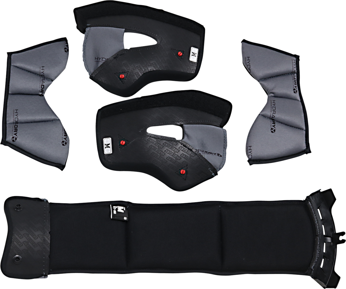 Bill's Exhausts ICON Variant Pro™ helmet interior set, medium and large fit, shown with foam padding and adjustable straps.