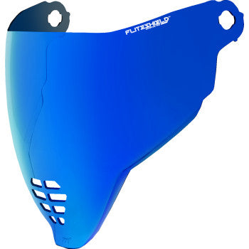 Bill's Exhausts ICON FliteShield™ Airflite boatdrink blue shield showing sleek blue design and durable shield material.