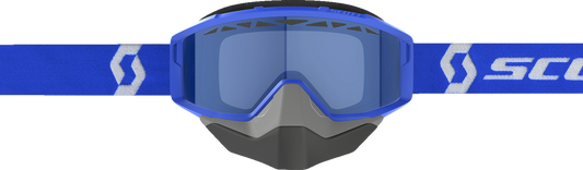 Scott Primal Snow Cross Goggle in blue and white with clear lens, designed for snow sports and outdoor winter activities.