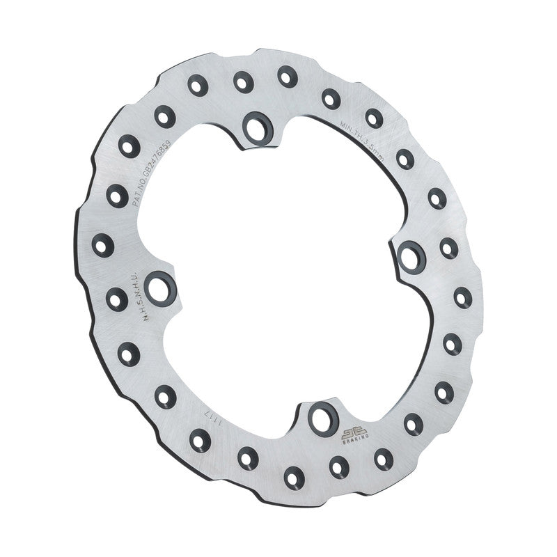 JT Rear Brake Rotor SS Self-Cleaning Hon Part JTD1117SC01, durable motorcycle brake rotor with self-cleaning design, shown in the image.