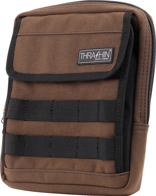 THRASHIN SUPPLY CO. Handlebar Bag Slim Brown THB-0032 - Compact Storage for Motorcycles