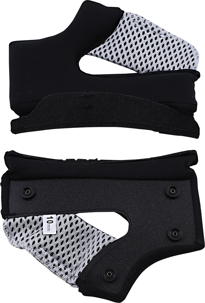 BILTWELL Gringo Cheek Pads for helmets, 10mm ECE certified, shown in black with padding and attachment points.