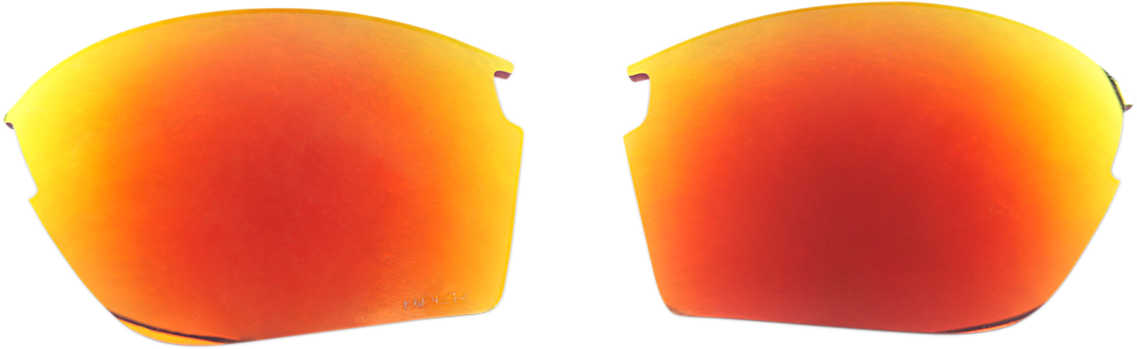 Bill's Exhausts 100% Sportcoupe lenses with HiPER Red multilayer mirror, featuring vibrant red tint and reflective coating.
