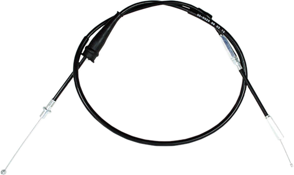 Black vinyl throttle cable by Motion Pro for motorcycles and ATVs, featuring a durable construction for smooth throttle control.