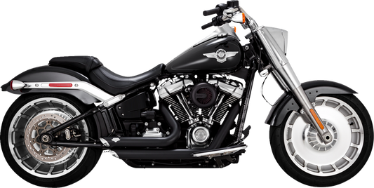 Vance & Hines Shortshots Staggered black motorcycle exhaust system with PCX™ technology, shown on a bike.
