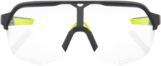 Bill's Exhausts 100% S2 Gray Photochromic Sunglasses with tinted lenses and sleek frame, ideal for outdoor activities and style.