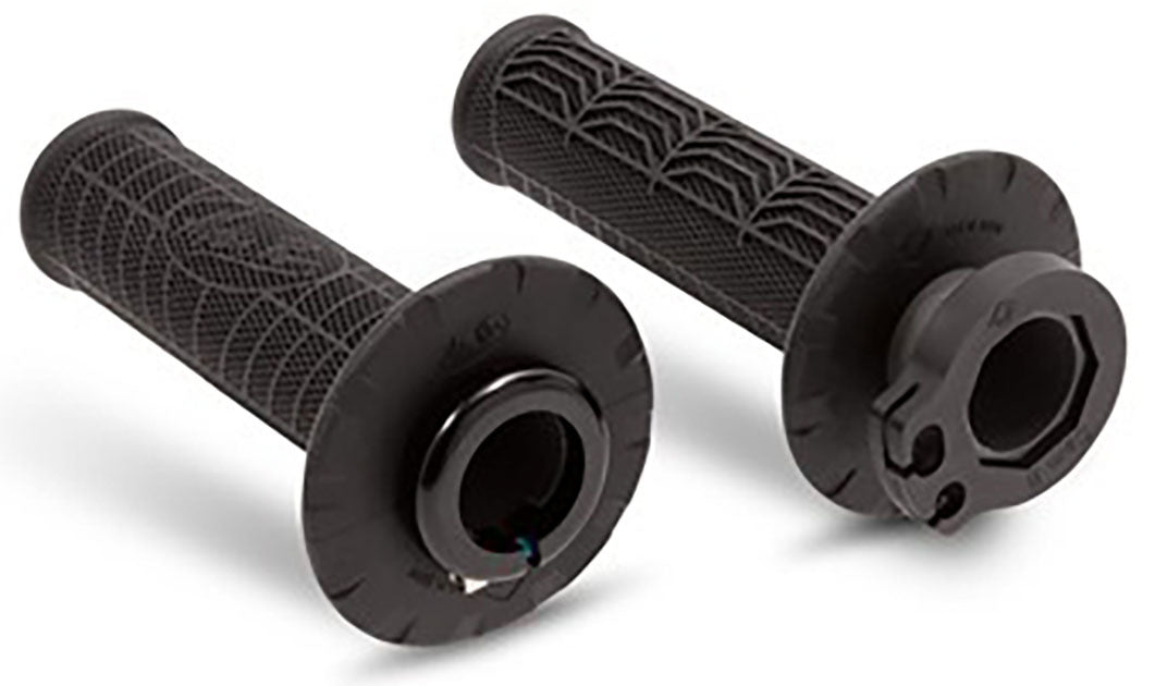 Motion Pro Dirt Control II black grip lock-on handlebar grip with secure locking mechanism and ergonomic design.